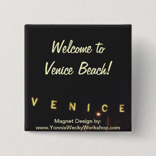 Badge Carré 5 Cm Plage de Venice