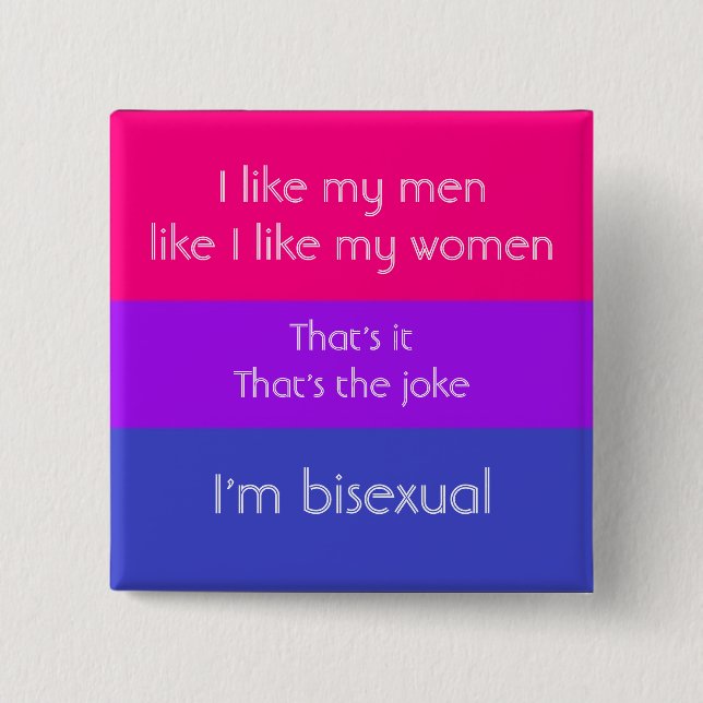 Badge Carré 5 Cm Plaisanterie bisexuelle (Devant)