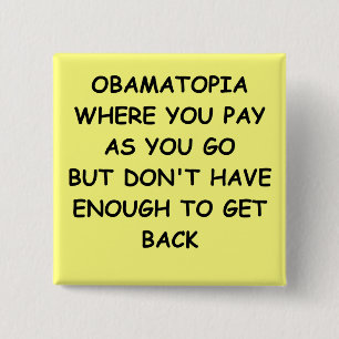 Badge Carré 5 Cm plaisanterie d'anti-obama