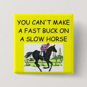 Badge Carré 5 Cm Plaisanterie de course de chevaux