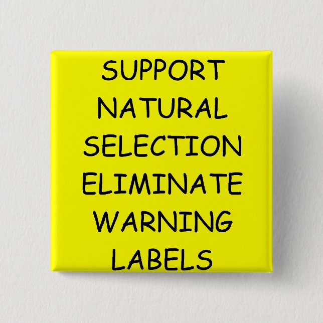 Badge Carré 5 Cm Plaisanterie d'évolution de DARWIN (Devant)