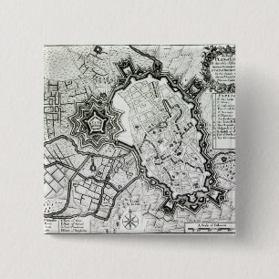Badge Carré 5 Cm Plan de Lisle, 1736