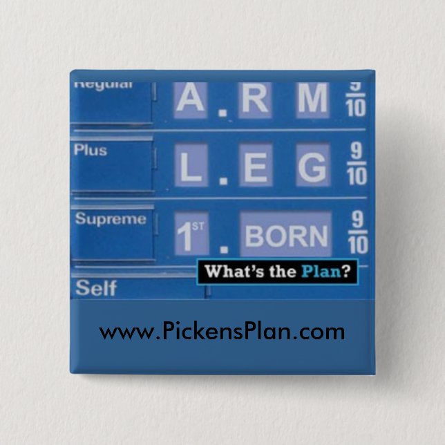 Badge Carré 5 Cm Plan de Pickens - gaz (Devant)