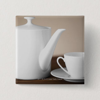 Badge Carré 5 Cm Plan rapproché d'une tasse et d'une soucoupe avec