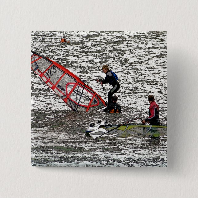 BADGE CARRÉ 5 CM PLANCHE À VOILE (Devant)