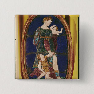 Badge Carré 5 Cm Plaque dépeignant la charité, Limousin, 1559