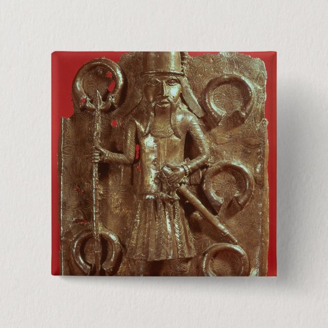 Badge Carré 5 Cm Plaque du Bénin (Devant)