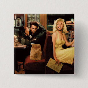 Badge Carré 5 Cm Plat bleu 2