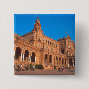 Badge Carré 5 Cm Plaza de Espana à Séville, Espagne.