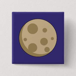 Badge Carré 5 Cm Pleine Lune