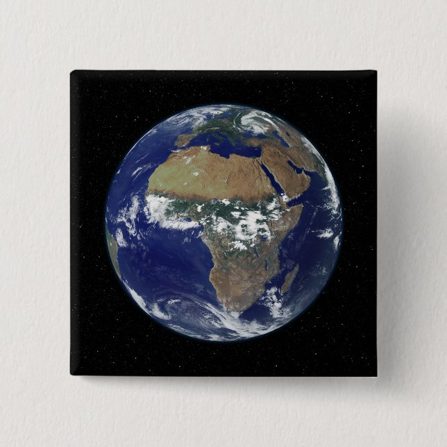 Badge Carré 5 Cm Pleine Terre montrant l'Afrique et l'Europe (Devant)