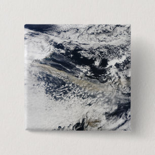 Badge Carré 5 Cm Plume de cendres du volcan Eyjafjallajokull