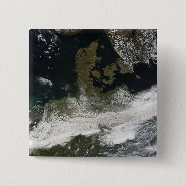 Badge Carré 5 Cm Plume de cendres du volcan Eyjafjallajokull 2 (Devant)