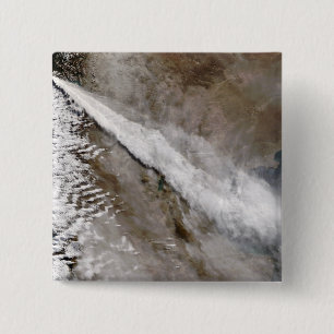 Badge Carré 5 Cm Plume de l'éruption du volcan Chaiten, Chili