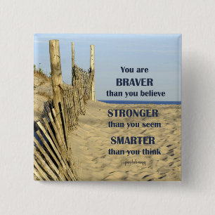 Badge Carré 5 Cm Plus courageux que vous croyez