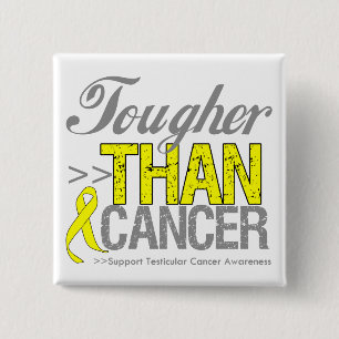 Badge Carré 5 Cm Plus résistant que le cancer - Cancer testiculaire