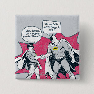 Badge Carré 5 Cm Poignée Batman Et Robin En Perte