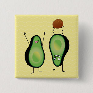 Badge Carré 5 Cm Poignée verte de stand d'applaudissements amusant 