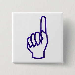Badge Carré 5 Cm Pointeur vers le haut doigt/main