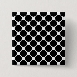Badge Carré 5 Cm Points noirs et blancs 2.