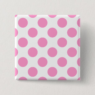 Badge Carré 5 Cm Pois blancs et roses