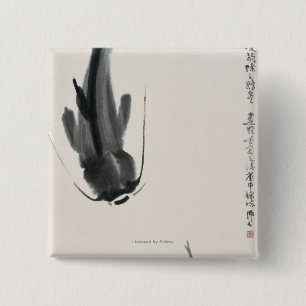 Badge Carré 5 Cm Poisson-chat chinois