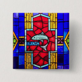 Badge Carré 5 Cm Poisson IXOYC