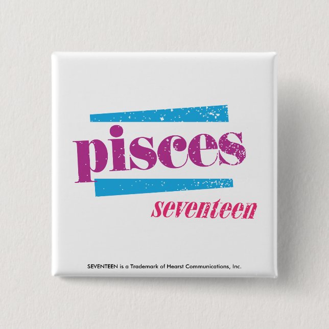 Badge Carré 5 Cm Poissons pourpres (Devant)