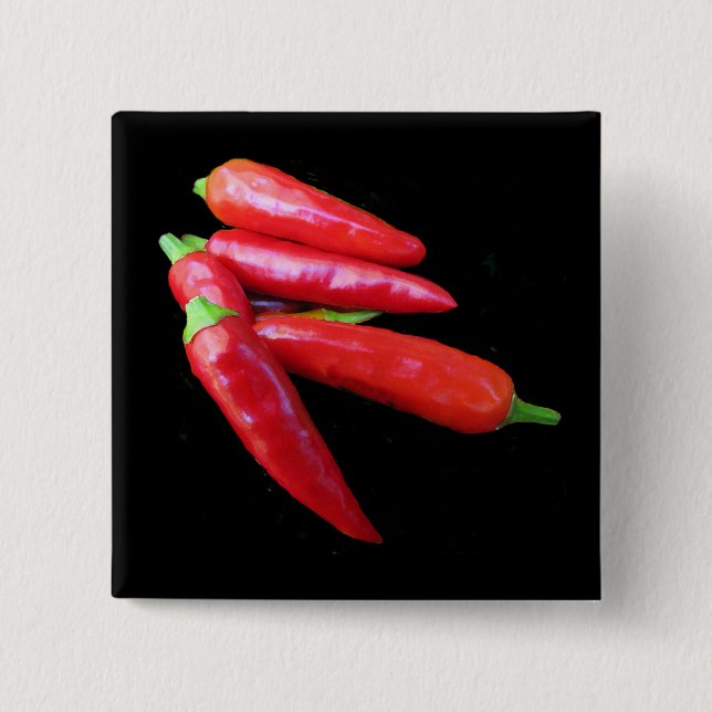 Badge Carré 5 Cm Poivrons de piment fort (Devant)