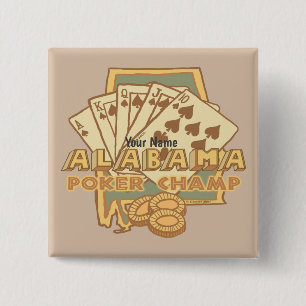 Badge Carré 5 Cm Poker en Alabama
