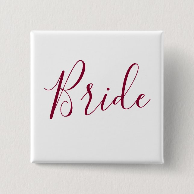 Badge Carré 5 Cm Police Bride Bourgogne (Devant)