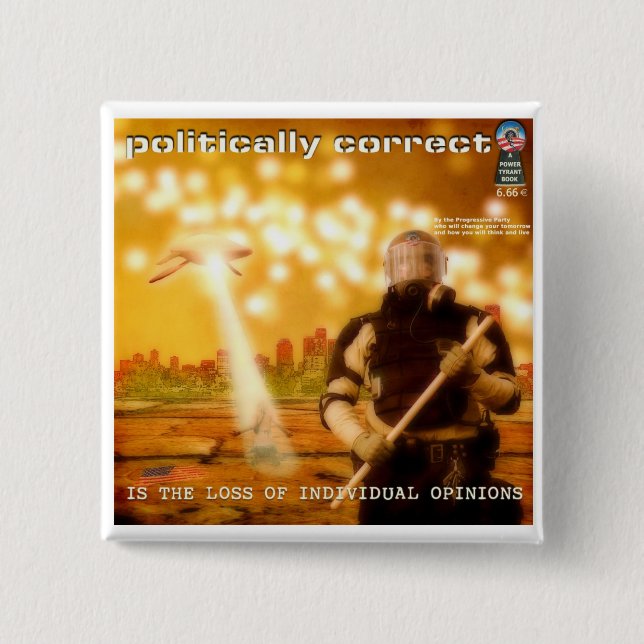 Badge Carré 5 Cm Politiquement correcte est la perte (Devant)