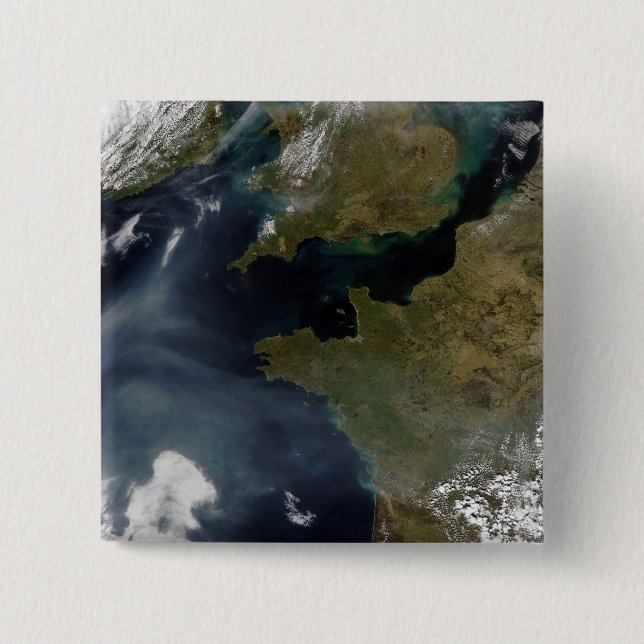 Badge Carré 5 Cm Pollution en France (Devant)