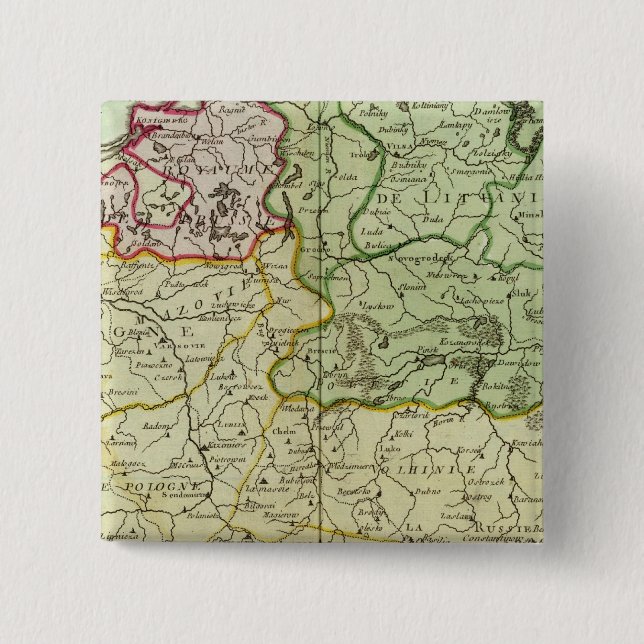 Badge Carré 5 Cm Pologne et Lituanie (Devant)