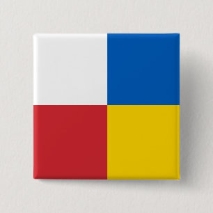 Badge Carré 5 Cm Pologne Ukraine