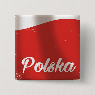 Badge Carré 5 Cm Polska, affiche de voyage vintage Pologne