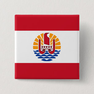 Badge Carré 5 Cm Polynésie française, France