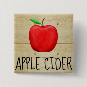 Badge Carré 5 Cm Pomme rouge Cider