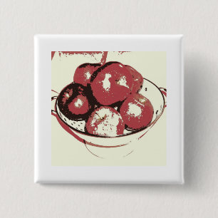 Badge Carré 5 Cm Pommes d'art pop