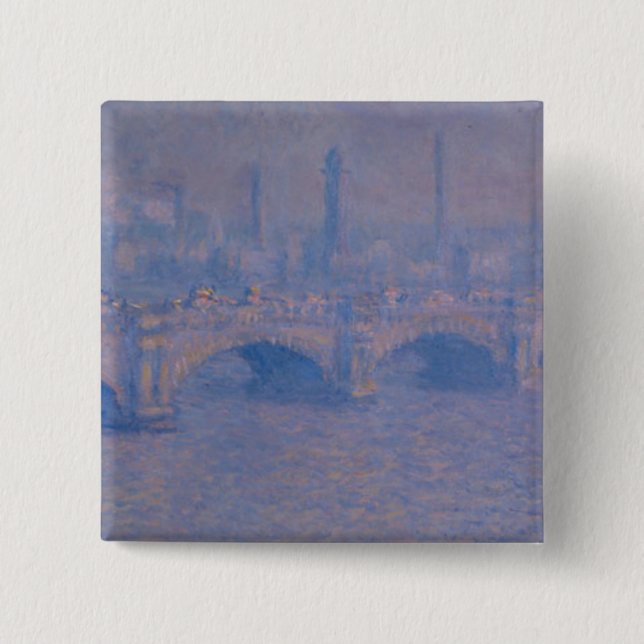 Badge Carré 5 Cm Pont Claude Monet Waterloo (Devant)