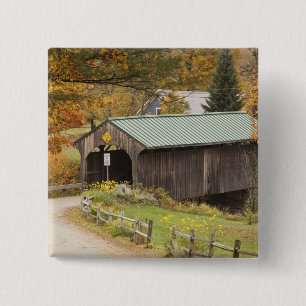 Badge Carré 5 Cm Pont couvert, Vermont, États-Unis
