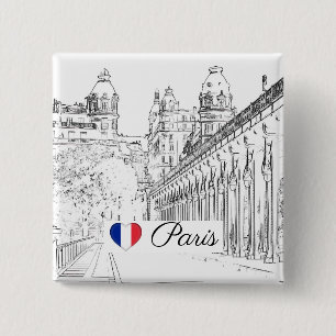 Badge Carré 5 Cm Pont de Bir-Hakeim - Paris, France