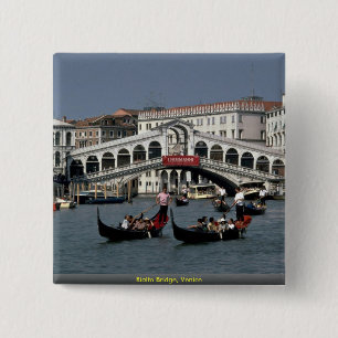 Badge Carré 5 Cm Pont de Rialto, Venise