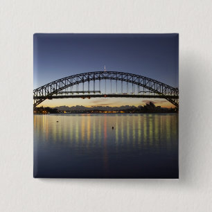 Badge Carré 5 Cm Pont de Sydney Harbour et Opéra de Sydney à