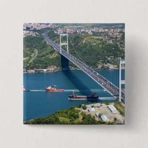 Badge Carré 5 Cm Pont Fatih Sultan Mehmet sur le Bosphore,
