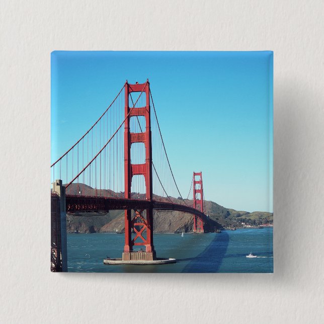 Badge Carré 5 Cm Pont Golden Gate (Devant)
