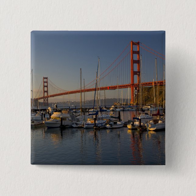 Badge Carré 5 Cm Pont Golden Gate et San Francisco 4 (Devant)
