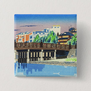 Badge Carré 5 Cm Pont Tokuriki Tomikichiro Sanjo, Kyoto japanese