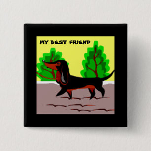 Badge Carré 5 Cm Pooch -