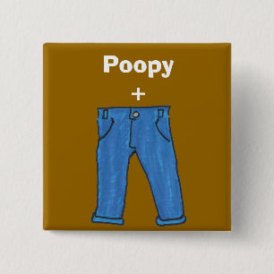 Badge Carré 5 Cm Poopy halète le bouton
